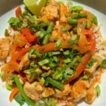 Chicken and Veggies in Creamy Red Curry Sauce